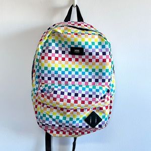 Gently used Vans Off the Wall rainbow square full size backpack